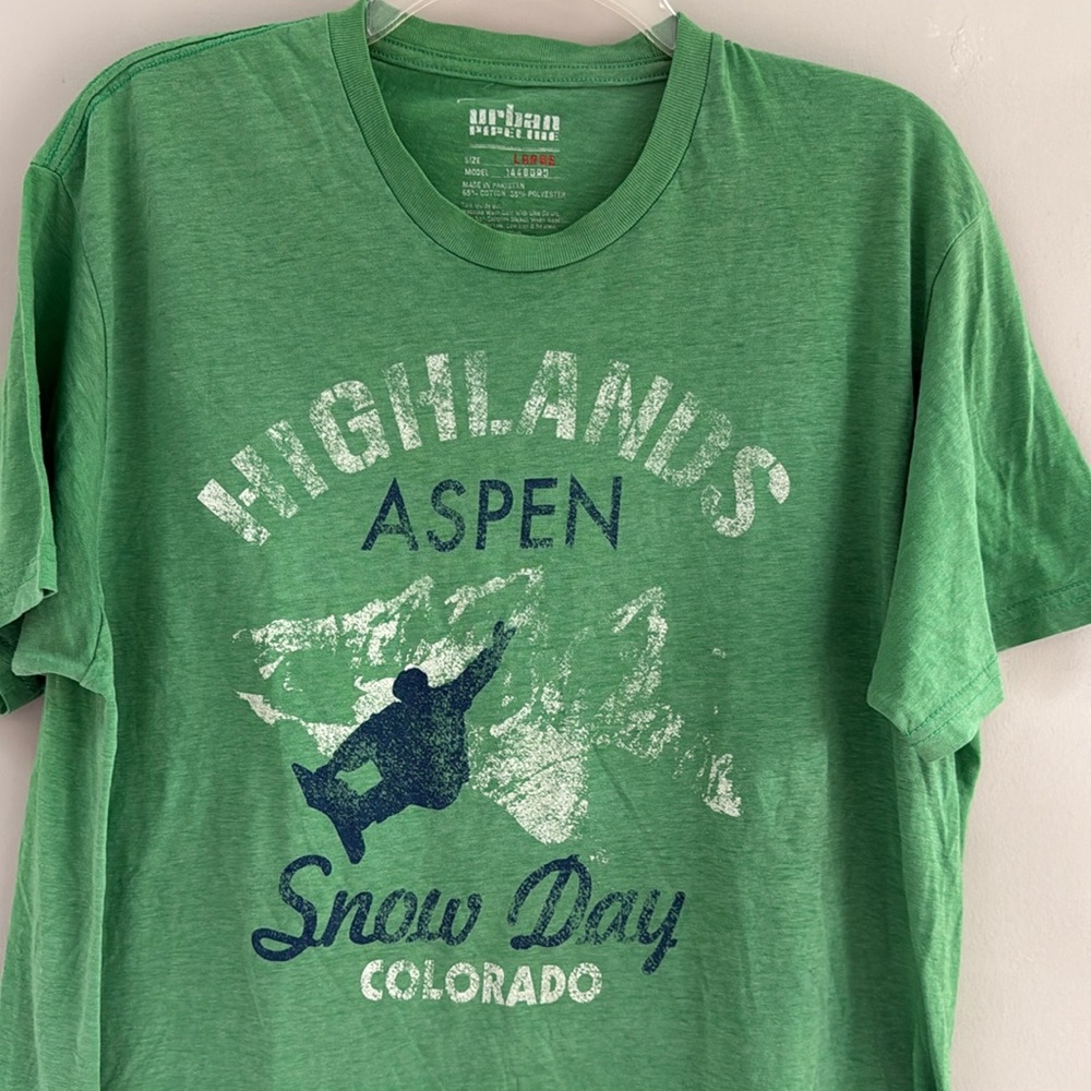 Urban Pipeline Green Men's Highlands Aspen Snow Day Colorado - Size L